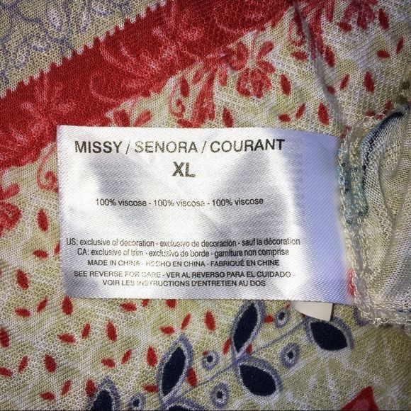 Vintage America Peasant Floral Cold Shoulder Top Size XL - Picture 6 of 7